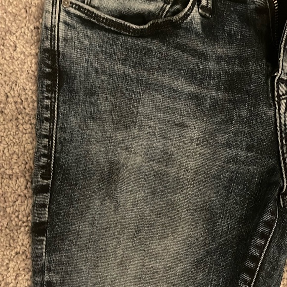 Mavi Ada Mid Rise Distressed Dark Blue Wash  Boyfriend Jeans 24X27 - Picture 6 of 13